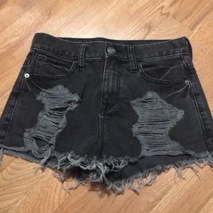 Express black denim cutoff shorts size 00